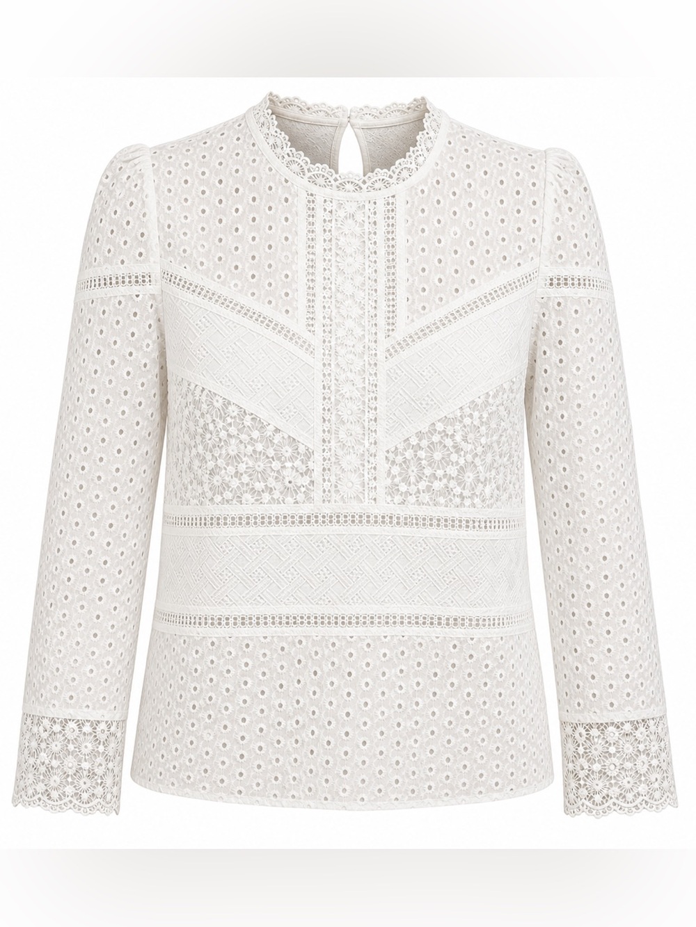 Anthropologie James Coviello Lace Top Cream XL NWT